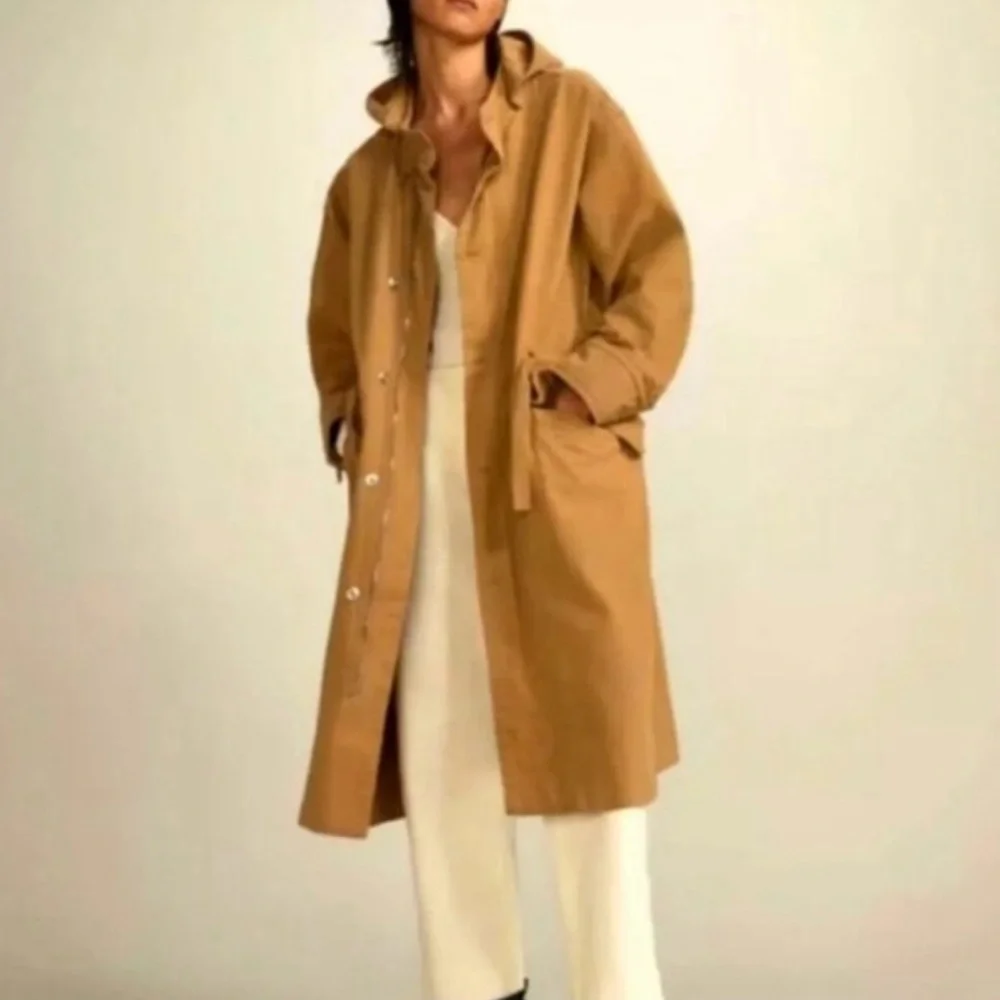 Everlane Brown Hooded Trench Coat - Picture 2 of 3